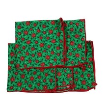 Vintage Cocktail Square Christmas Poinsettia Cloth Napkins SET of 5 Red ... - $19.61