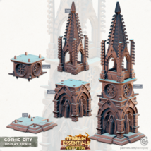 3D Printed Cast n Play Display Tower Gothic City Set 28mm 32mm D&amp;D - £46.14 GBP+