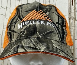 Orange Mesh Hat Cap MUELLER Supply Co. Inc Camo Hat NWOT - $13.52