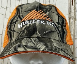 Orange Mesh Hat Cap MUELLER Supply Co. Inc Camo Hat NWOT - £10.63 GBP