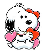BABY SNOOPY With Love Heart Cross Stitch Pattern - £2.31 GBP