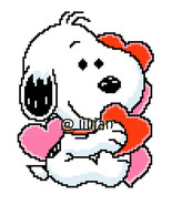 BABY SNOOPY With Love Heart Cross Stitch Pattern - $2.95