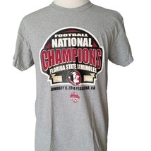 Florida State Seminoles Champions 2013 L Short Sleeve T-Shirt Vintage FSU Gray - £13.52 GBP