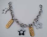 Stainless steel bracelet with charms / Pulsera en acero inoxidable con d... - $18.00