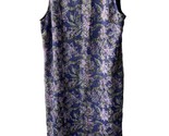Style And Co Dress Size MP Sleeveless Sheath Semi Sheer Lined  Blue Flor... - £13.47 GBP