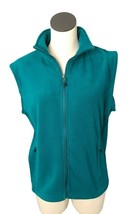 Cabela&#39;s Stillwater Supply Co Fleece Vest Teal Womens L Turquoise Zip Pockets - £16.36 GBP