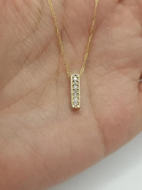 0.20Ct Round Cut Lab Created Diamond Bar Pendant 14k Yellow Gold Plated Silver - £64.87 GBP