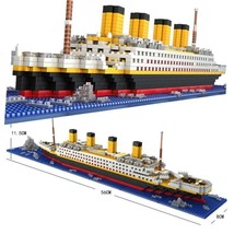 1860PCS Titanic Ship Boat Diy Diamond Building Blocks Bricks Kit Children Toys - £32.00 GBP