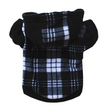 Dog Winter Coat Thicker Fleece Dog Hoodie Jacket Red and Black Plaid Pet Warm Ou - £40.18 GBP