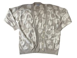 Vtg Tricots St Raphael Jacobsons Large Polka Dot Cardigan Sweater Linen Ilgwu - £30.14 GBP