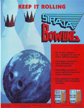 Strata Bowling Arcade Flyer Original Vintage NOS 1990 Artwork Sheet 8.5&quot; x 11&quot; - £10.23 GBP