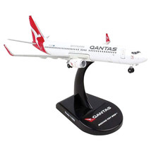 Postage Stamp Qantas B737-8 Airplane Model with Stand - £44.45 GBP