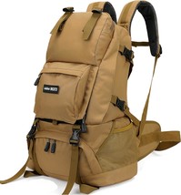 Unisex, Khaki, Inoxto 40L Hiking Backpack With Waterproof Rain Cover. - $42.98