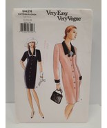 1996 Very Easy Vogue Pattern 9424 Misses&#39; Front Button Up Dress Size 12-... - £13.91 GBP