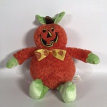 Dan Dee PUMPKIN HEAD Orange Doll Plush Figure Stuffed Vintage Halloween Bow Tie - £10.44 GBP
