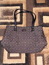 Coach Signature Zip Top Tote Black/Grey - $58.40