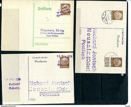 Germany Occ Poland WWII 3 Cards Overprinted w German name of the city (14) 12334 - £7.91 GBP