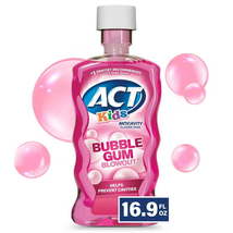 ACT Kids Anticavity Fluoride Mouthwash and Children&#39;s Mouth Rinse, Bubble Gum Bl - £10.26 GBP