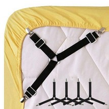 Bed Sheet Clips Blanket Grippers Mattress Cover Adjustable Fastener Holders 4Pcs - £5.75 GBP+