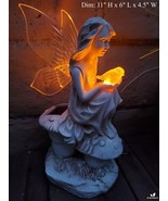 Solar LED Fairy Statue With Amber Song Bird, Garden Decor - $27.96