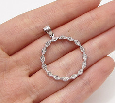 925 Sterling Silver - .15ctw Genuine Diamonds Wreath Drop Pendant - PT2296 - £35.39 GBP