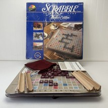 Vintage Scrabble Deluxe Edition 1982 Rotating Turntable Board Game Wooden Tiles - £27.72 GBP