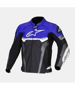 Alpinestars Blue Croes Celer Leather Motorcycle Motogp Leather Jacket - $3,151.28 MXN