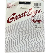Hanes Great Legs Sheer Control Top Pantyhose Classic Navy New Size AB - £7.54 GBP