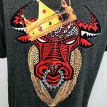 King Bull XL T Shirt Gray 2 Monkeys Chains Ring Horns Jeweled Crown Graphic - £15.71 GBP