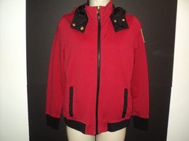 Lauren Active Ralph Lauren Jacket Size Petite Small Hooded Red &amp; Black Z... - £15.86 GBP