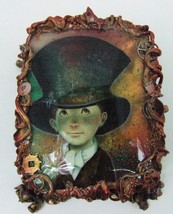 One of a Kind Fedoskino Russian Lacquer Box &quot;Boy in a Top Hat &quot; by Shenshin - £633.00 GBP