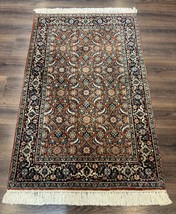 Indo Per&#39;sian Rug 3x5 Red Navy Blue Allover Pattern Fine Hand Knotted Wool - £1,148.32 GBP