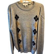 Rob Winter Size XL Sweater Gray Argyle Mens Acrylic Pullover Long Sleeve... - $29.70