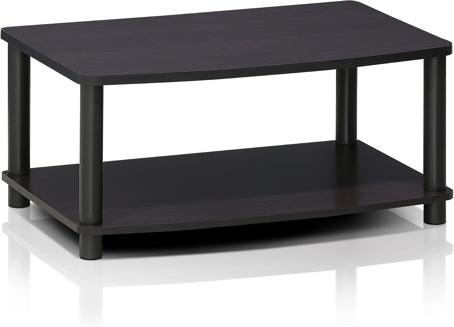 Furinno Turn-N-Tube No Tools 2-Tier Elevated Tv Stand, Plastic, Dark Walnut - $40.92