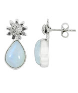 Very Beautiful Moonstone Earrings, 925 Silver, posts, stud - £25.28 GBP
