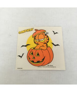 Vintage Garfield the cat Halloween fall decorative window cling cat pump... - $19.75