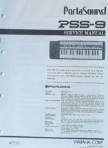 Yamaha PSS-9 Portasound MiniSynth Keyboard Original Service Manual Booklet. - $294.81 MXN