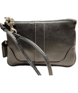 Coach Leather Wristlet Purse Wallet Zipper Top Closure Black - $25.87 CAD