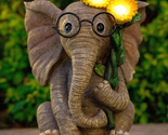 Gifts for Women, Solar Elephant Statue,Outdoor Elephant Sculptures &amp; Sta... - $50.25