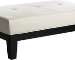 Safavieh Hudson Collection Liam Leather Cocktail Ottoman, Off-White - $528.99