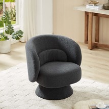 Modern Sherpa Barrel Chair: 360° Swivel &amp; Pillows - $244.99