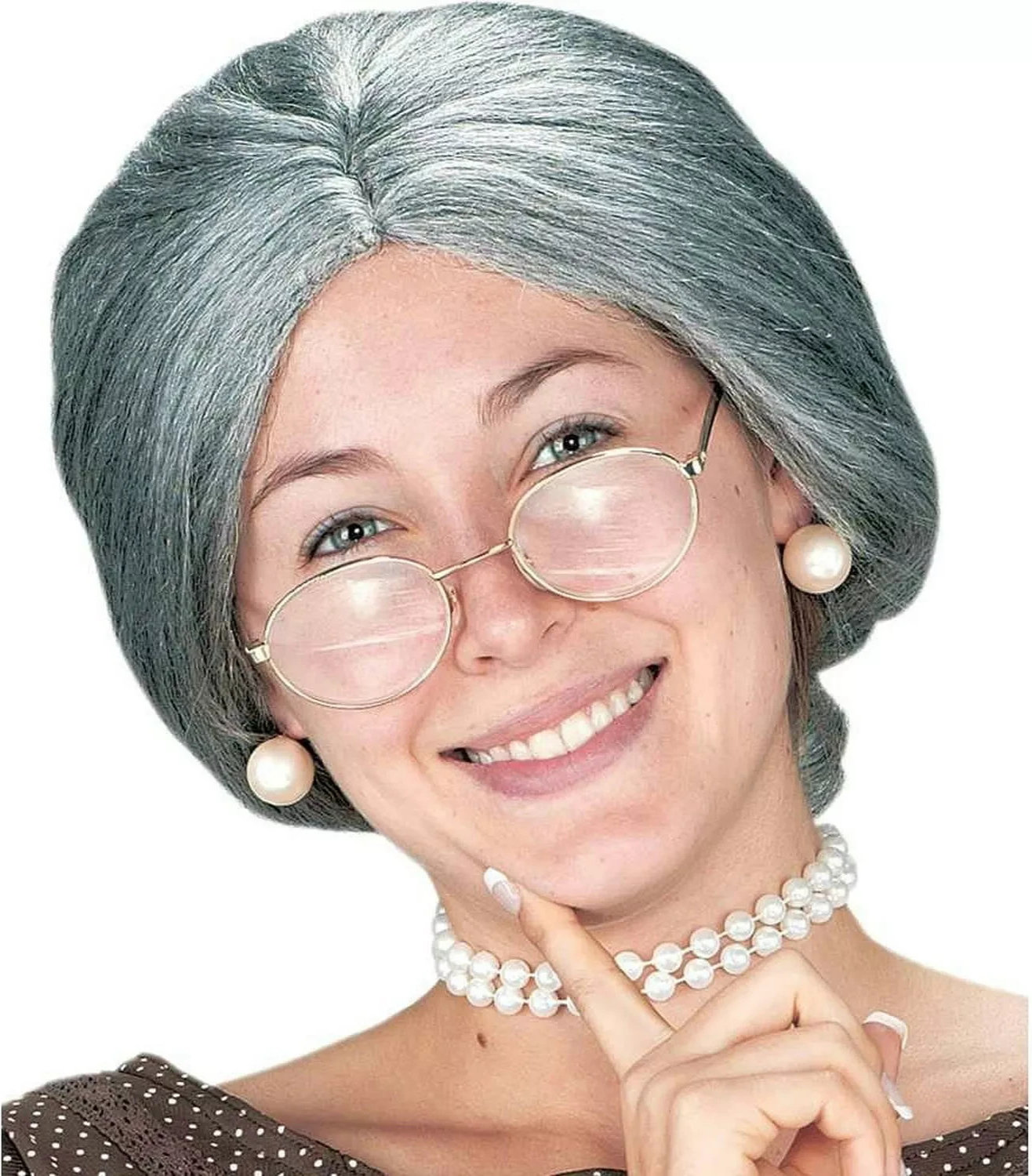 FUN WORLD GRANNY WIG w/BUN GRAY OLD LADY HALLOWEEN COSTUME ACCESSORY 09259 Item image 2