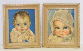 Pair of Vintage Embossed 3D Prints of Babies - So Sweet! - $15.00