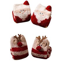 2 Pairs Soft Fuzzy Sleeping Socks Slipper Socks Floor Socks-Santa Claus ... - £15.46 GBP
