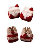 2 Pairs Soft Fuzzy Sleeping Socks Slipper Socks Floor Socks-Santa Claus ... - £15.44 GBP