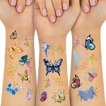 Waterproof Temporary Tattoos 92pcs Butterfly Groovy Fake Tattoo for Kids Sticker - £16.45 GBP