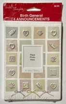 Tender Thoughts Cute Unisex Baby General Birth Announcements 4 Cards/Env... - $11.32