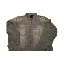 Angelo Litrico Men&#39;s Shirt Blue Denim Long Sleeve Button-Up XL - £27.53 GBP