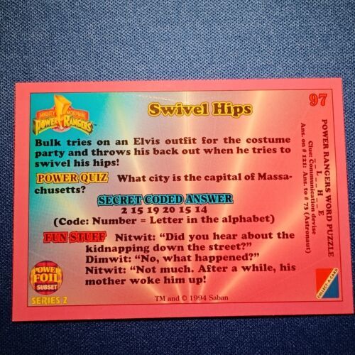 1994 Mighty Morphin POWER RANGERS SERIES TWO #97 SWIVEL HIPS - $4.99