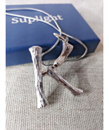 Twig Initial &#39;K&#39; Necklace On Snake Chain - $541.94 MXN